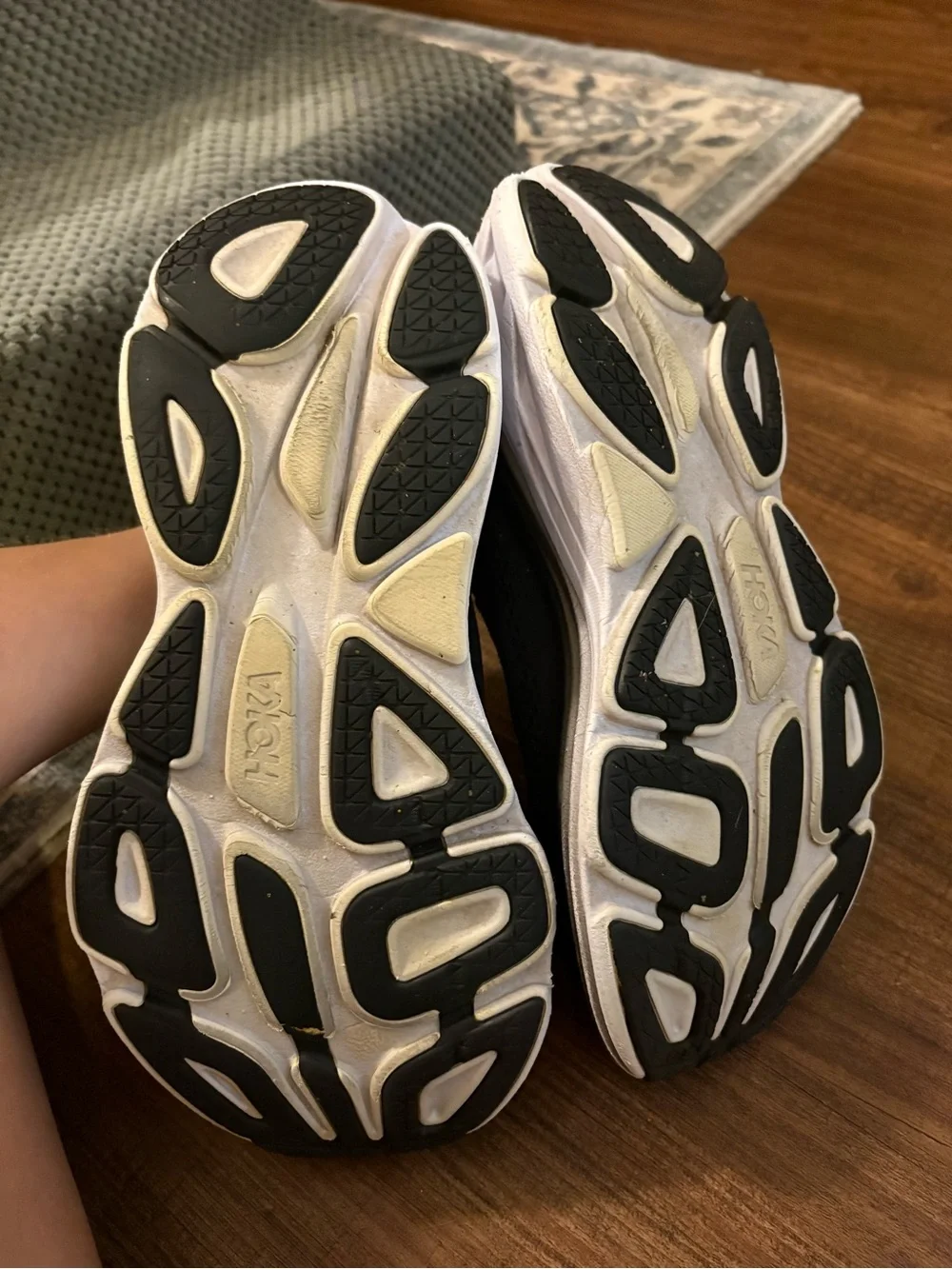 Hoka bondi 8 size 7.5 Black and White Running Sneakers